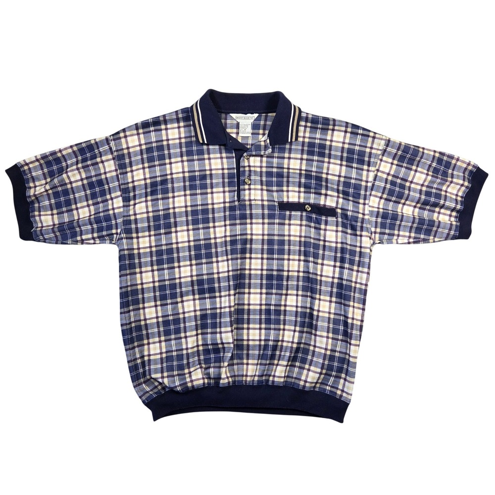 Wentworth Mens Short Sleeve Polo Shirt M Punk‎ Skater Grunge Eclectic Grandpa
